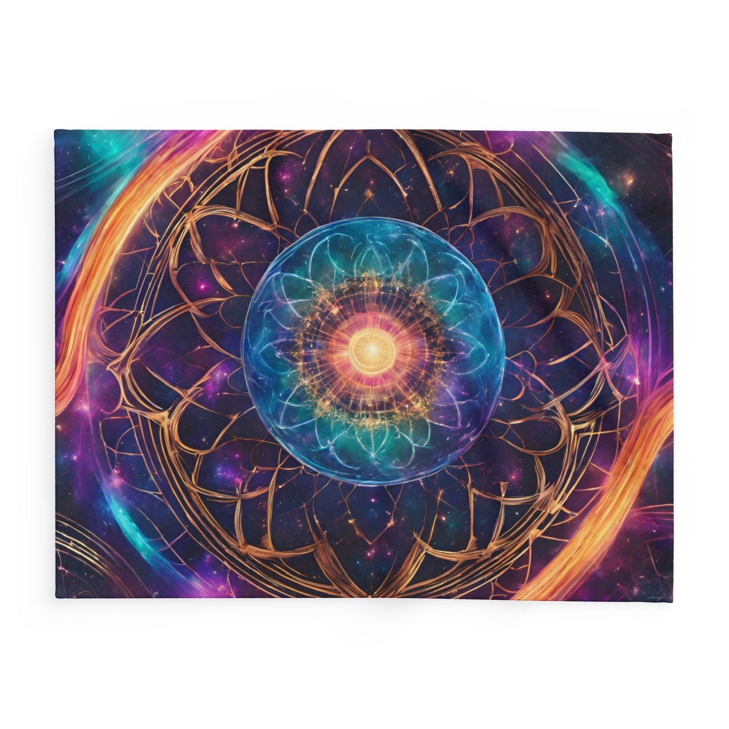 Elated Hippie "Rainbow Flower Mandala" Fleece Blanket