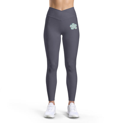 Elated Hippie Women’s Luxe Leggings with Pastel Flower Design