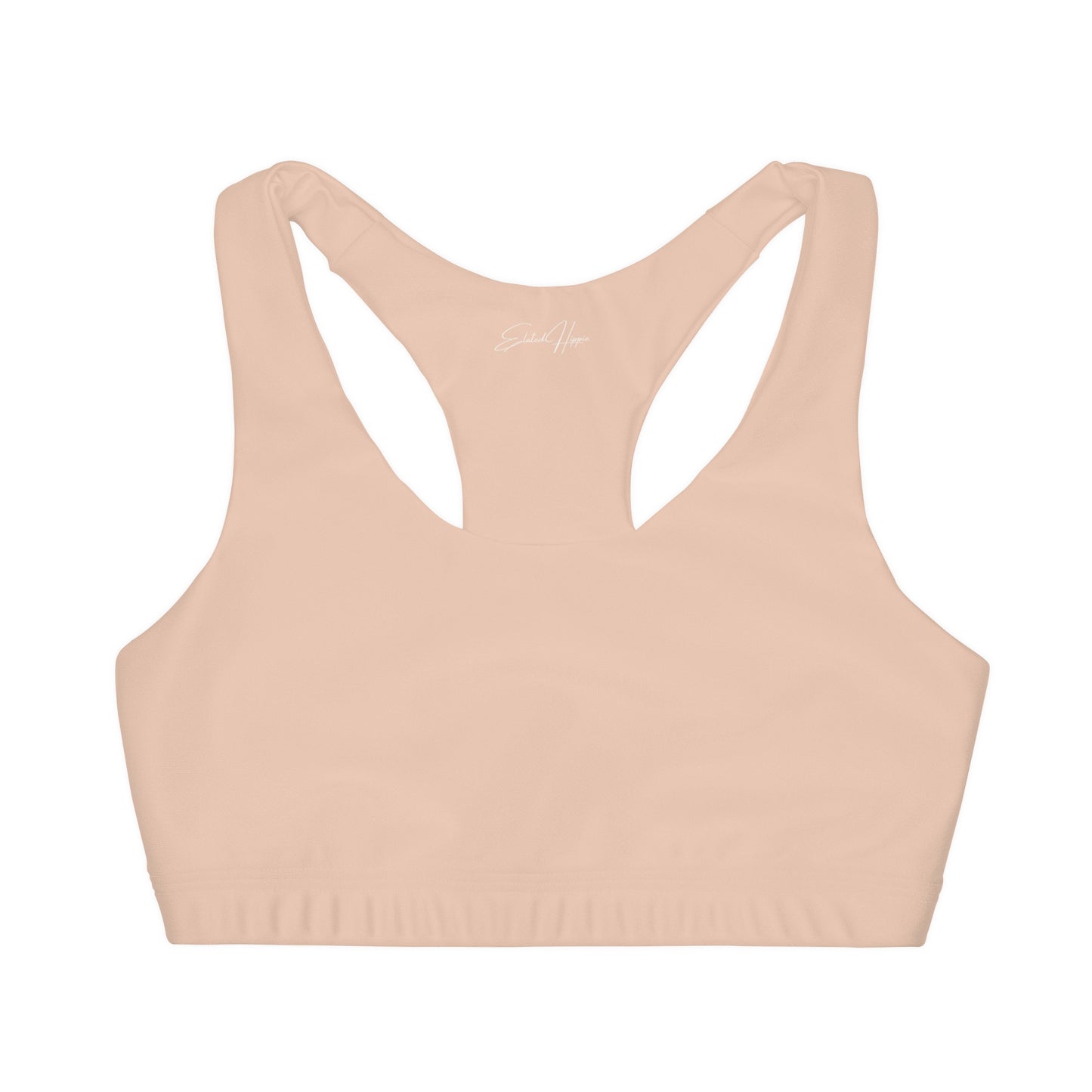 Elated Hippie Girl's Racerback Sports Bra 🎀✨ - Light Peach