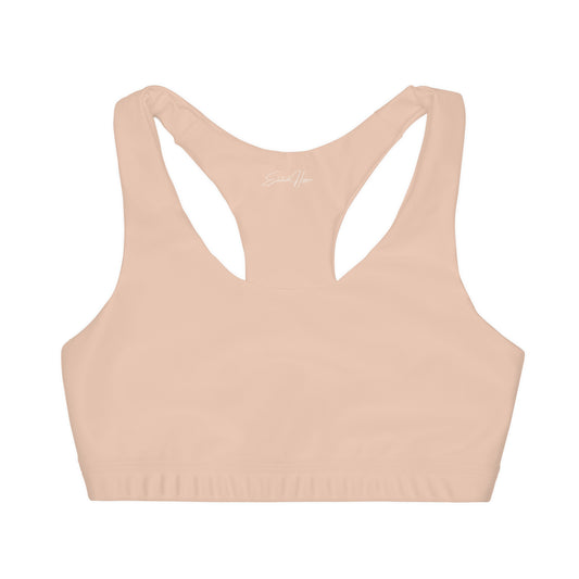 Elated Hippie Girl's Racerback Sports Bra 🎀✨ - Light Peach