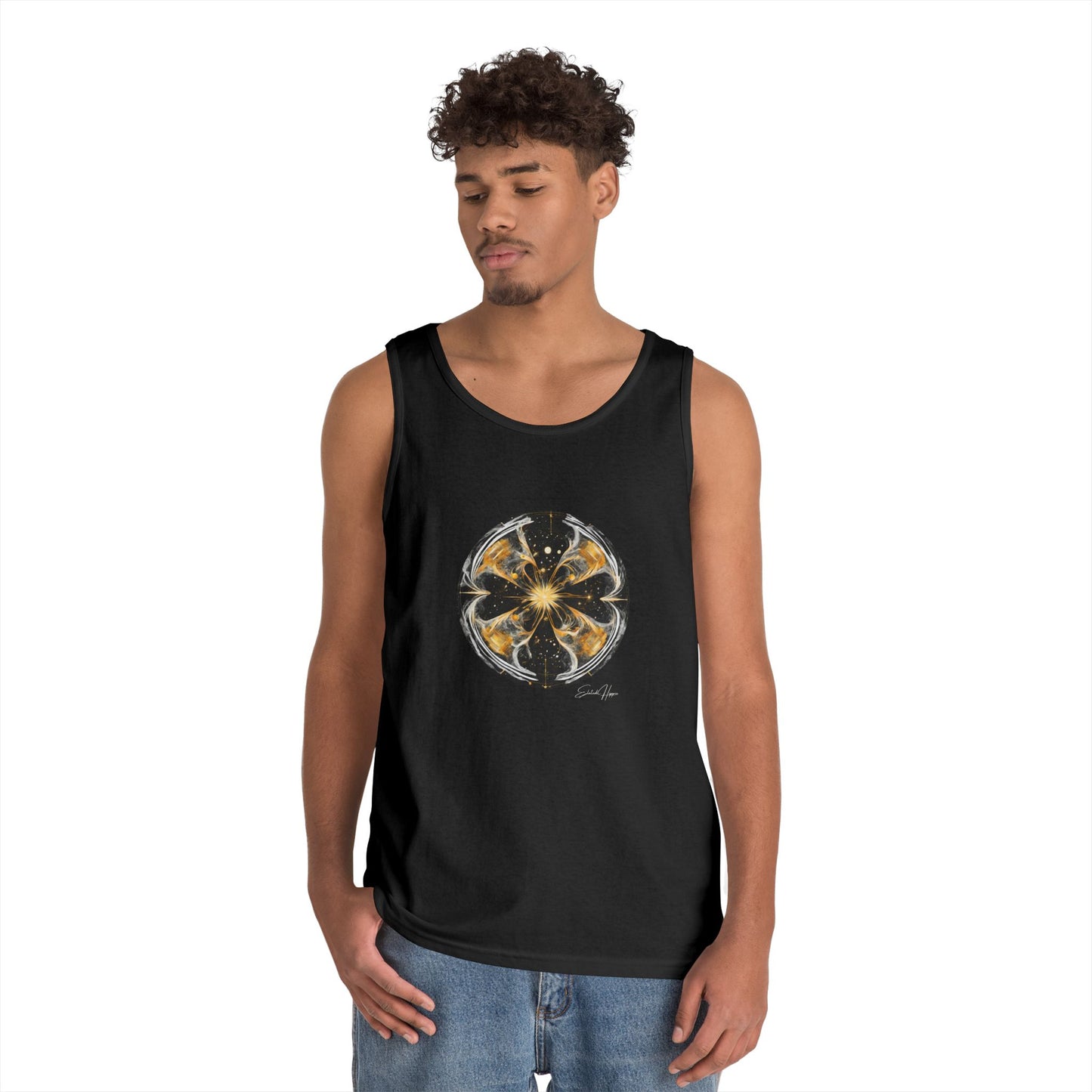 Elated Hippie Archangel Collection "Black Into The Abyss" 100% Heavy Cotton Tank Top Men's