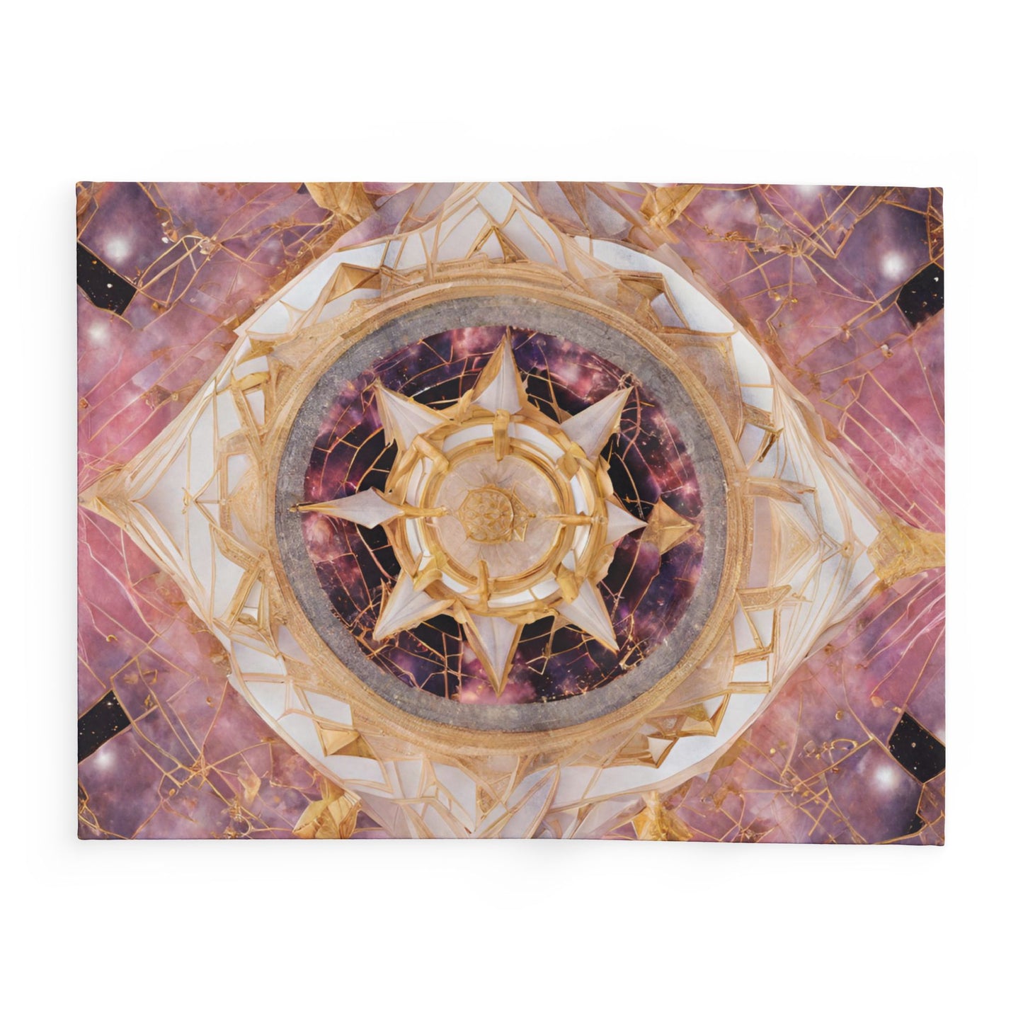 Elated Hippie Rose Quartz Space Compass Collection Fleece Blanket