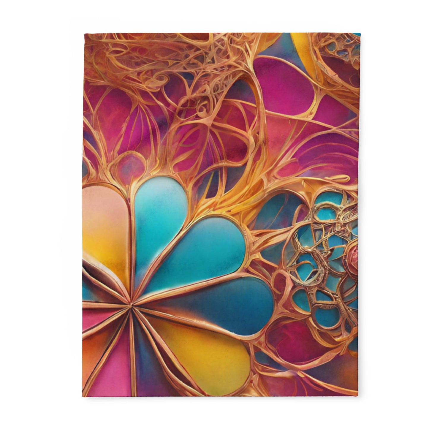 Elated Hippie: Plumeria Pendant Flower Fleece Blanket