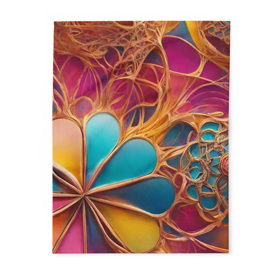 Elated Hippie: Plumeria Pendant Flower Fleece Blanket