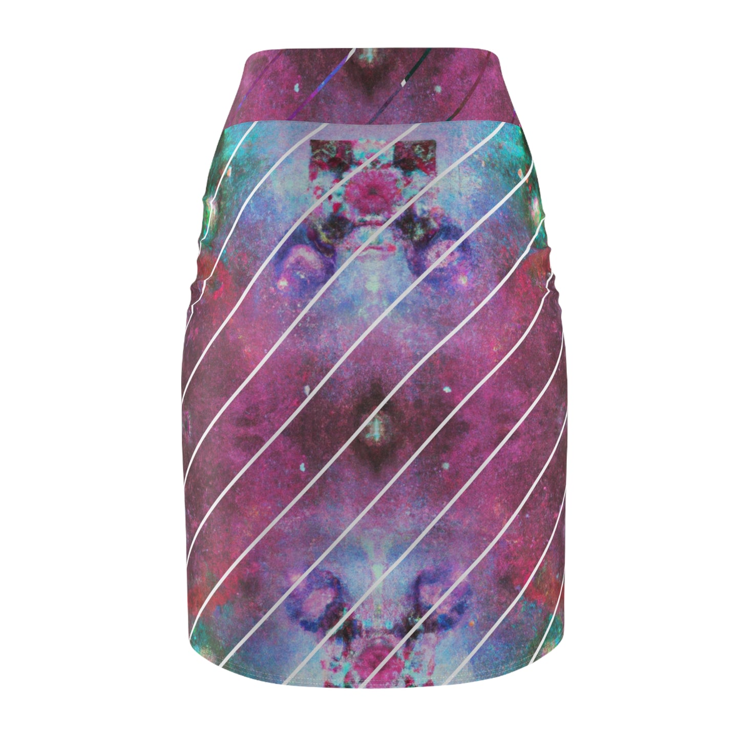 Elated Hippie Gradient Women's Pencil Skirt, Stylish Pencil Skirt, AOP Skirt, Trendy Skirt, Fashionable Office Wear, Galaxy Print Skirt