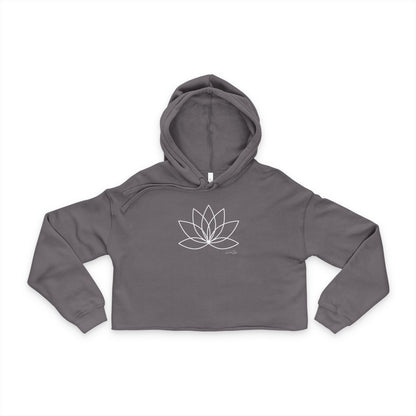 Elated Hippie Lotus Flower Women's Cropped Hoodie, Yoga Apparel, Festival Outfit, Casual Style, Gift for Her, Meditation Clothing