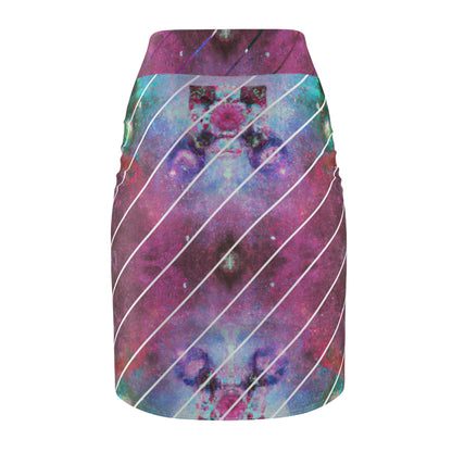 Elated Hippie Gradient Women's Pencil Skirt, Stylish Pencil Skirt, AOP Skirt, Trendy Skirt, Fashionable Office Wear, Galaxy Print Skirt