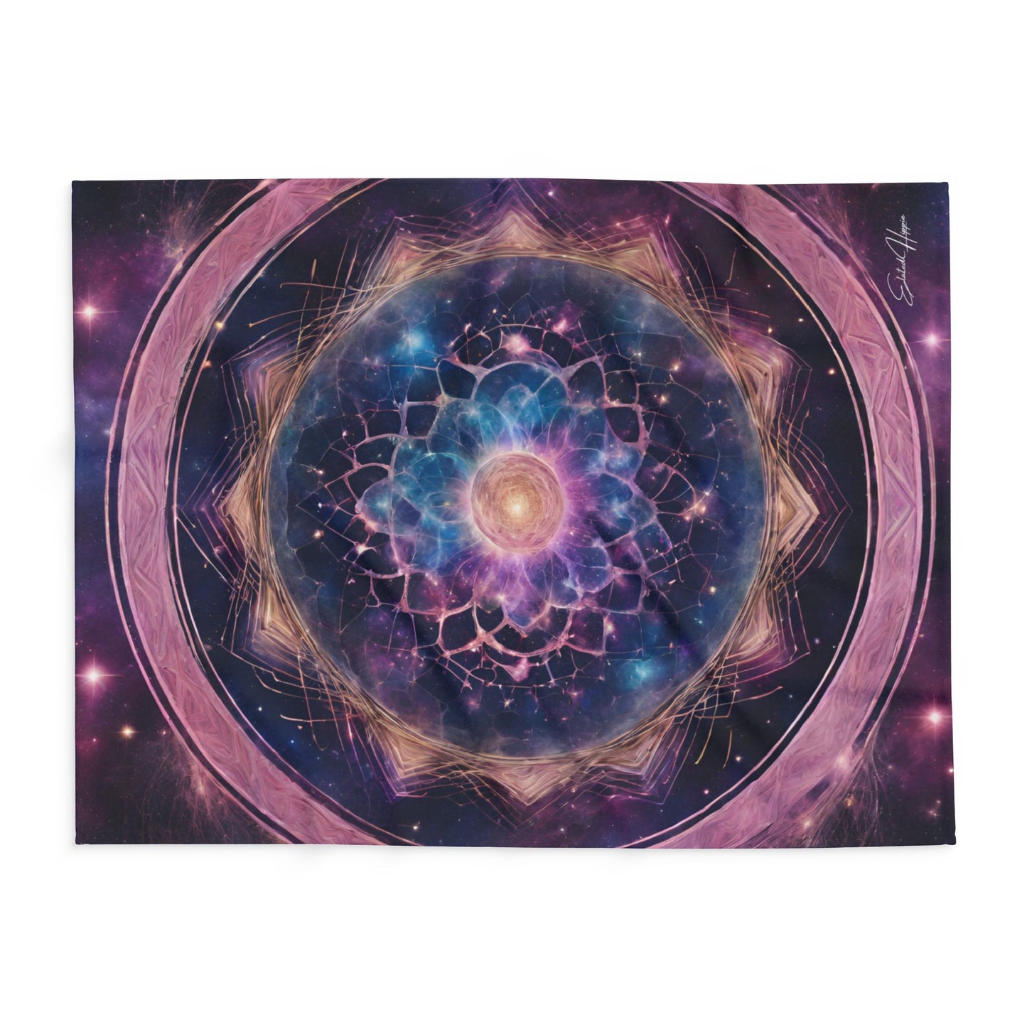 Elated Hippie "Cosmic Lotus Flower Mandala" Blanket