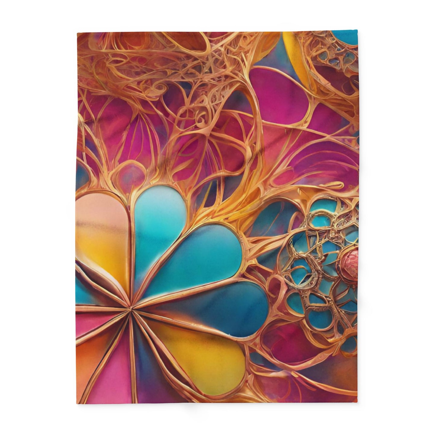 Elated Hippie: Plumeria Pendant Flower Fleece Blanket