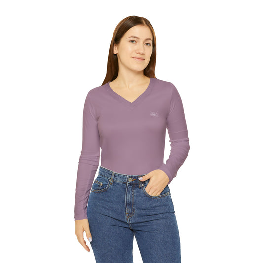 Elated Hippie Stylish Women's Long Sleeve V-Neck Shirt, Fashionable Casual Top, Perfect for Spring, Summer, and Layering, Gift for Her, Comfy
