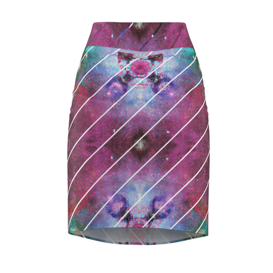 Elated Hippie Gradient Women's Pencil Skirt, Stylish Pencil Skirt, AOP Skirt, Trendy Skirt, Fashionable Office Wear, Galaxy Print Skirt
