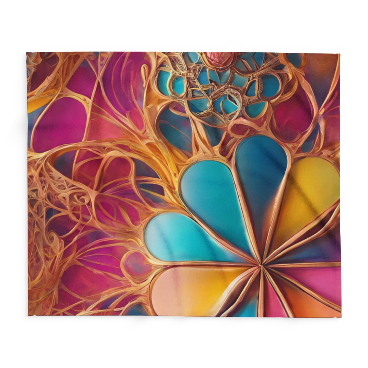 Elated Hippie: Plumeria Pendant Flower Fleece Blanket