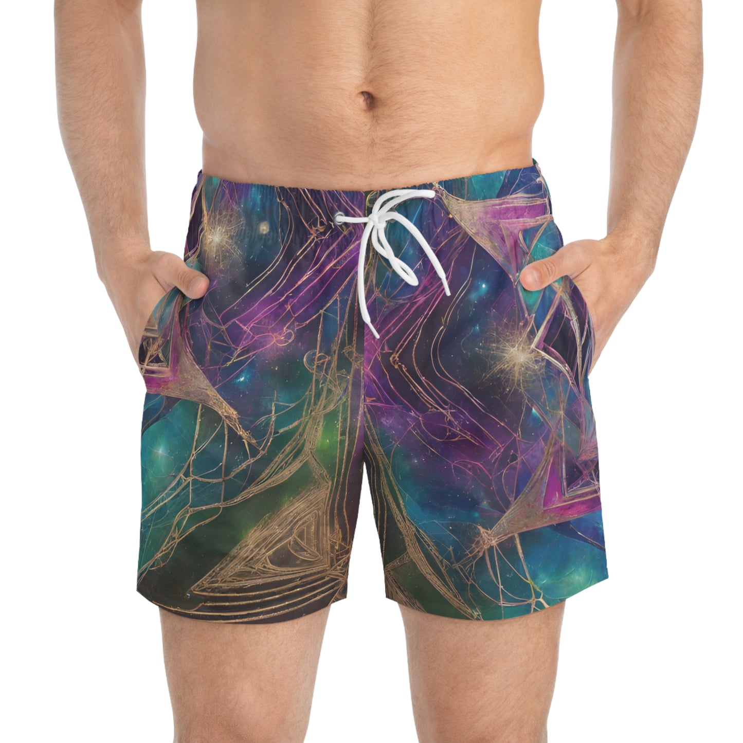 Elated Hippie Trivibe Illumination Series "Serenity Unleashed" Men's Swim Trunks