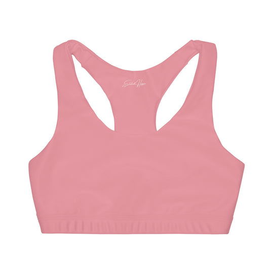 Elated Hippie Girl's Racerback Sports Bra 🎀✨ - Blush Pink