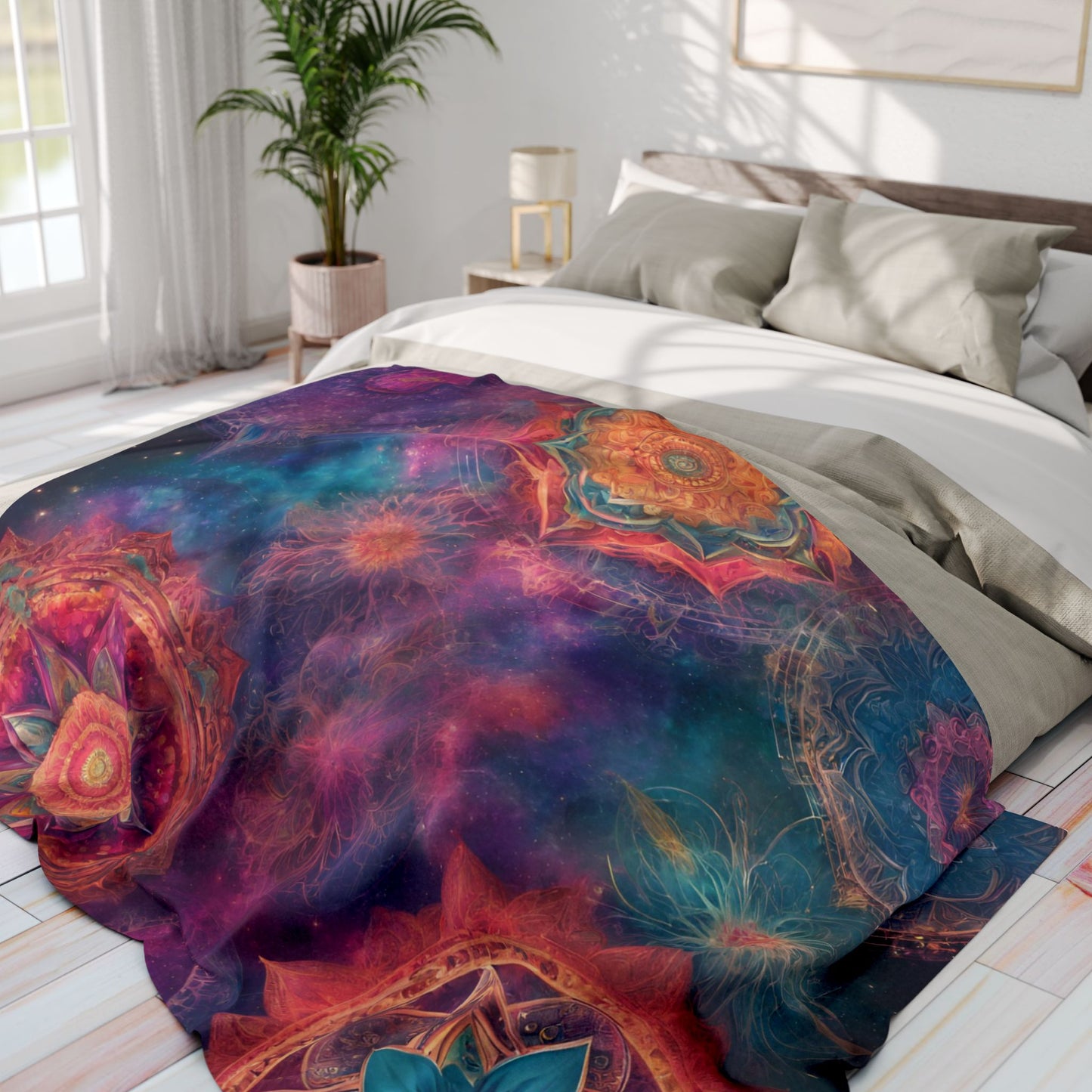 Elated Hippie "Cosmic Bloom" Fleece Blanket