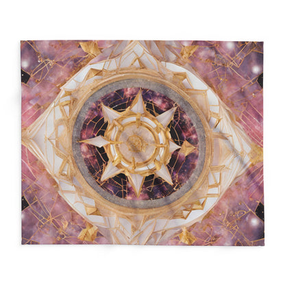 Elated Hippie Rose Quartz Space Compass Collection Fleece Blanket