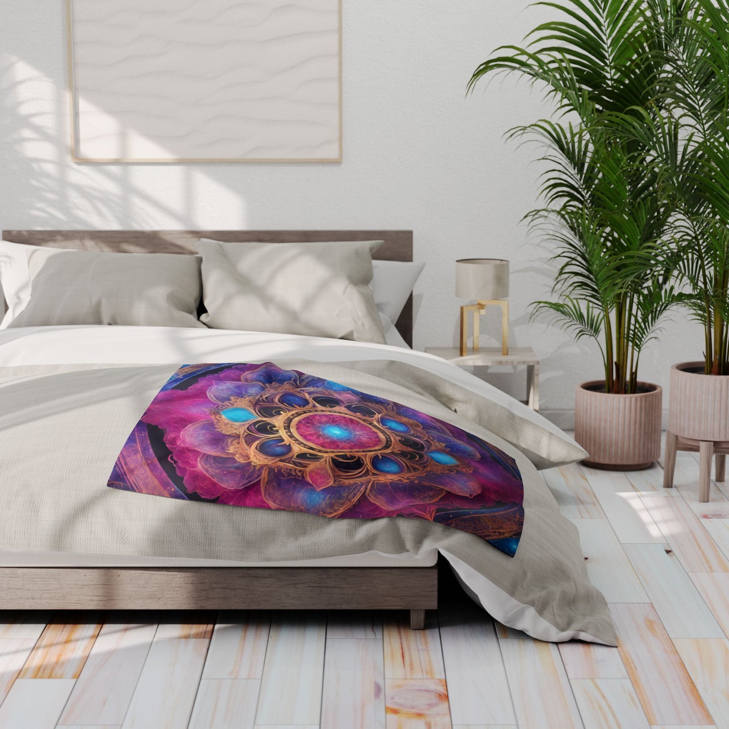 Elated Hippie Nebula Mandala" Fleece Blanket