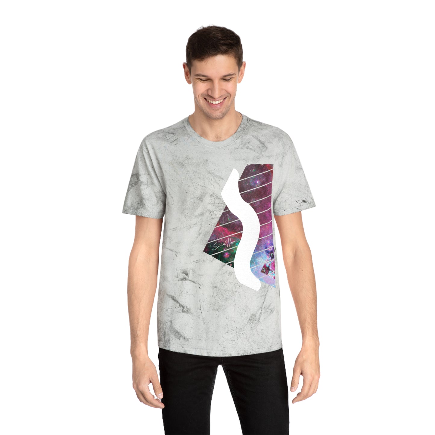 Elated Hippie Colorful Unisex 100% Cotton T-Shirt Swerve, Vibrant Graphic Tee for Art Lovers, Casual Summer Wear, Gift for Music and Art