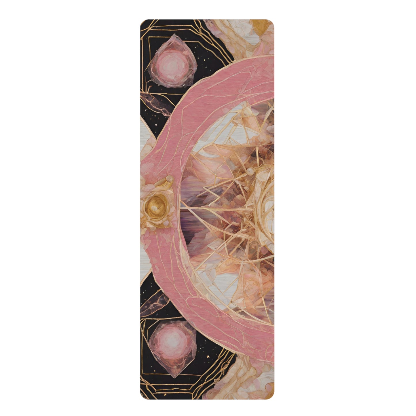 Elated Hippie: Rose Quartz Black Cube Yoga Mat