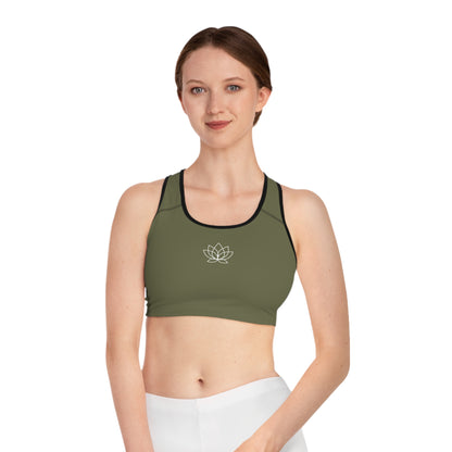 EmpowerFlex Lotus Yoga Sports Bra, Activewear for Workout, Fitness Gift for Her, Sports Top for Yoga, Mindfulness Apparel