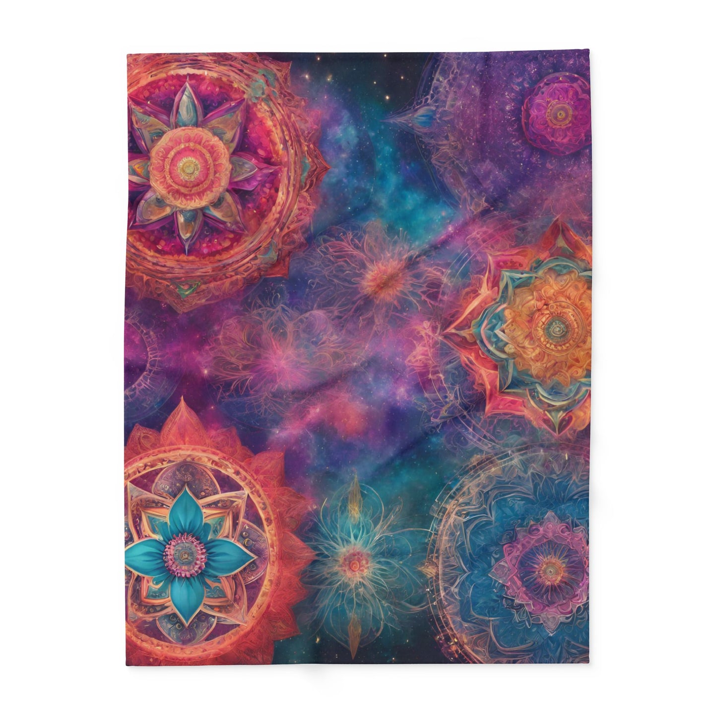 Elated Hippie "Cosmic Bloom" Fleece Blanket