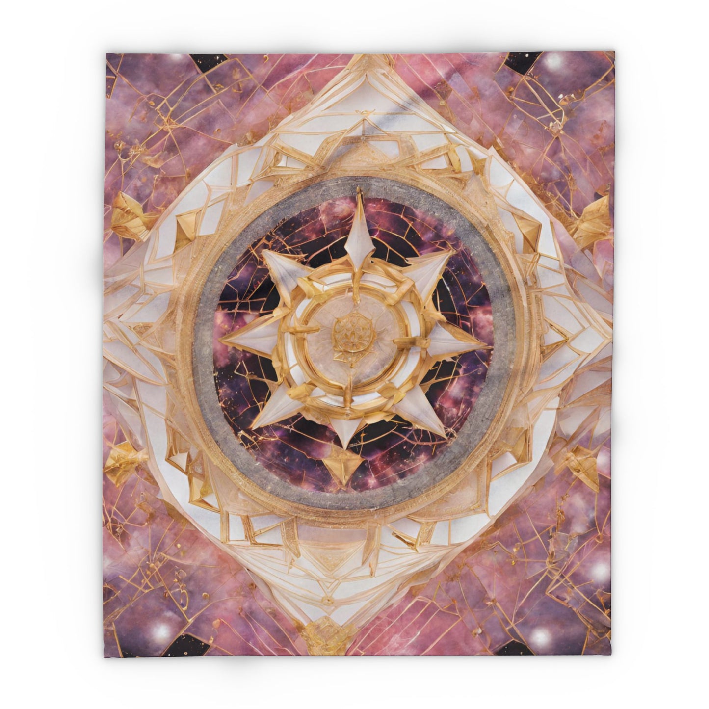 Elated Hippie Rose Quartz Space Compass Collection Fleece Blanket