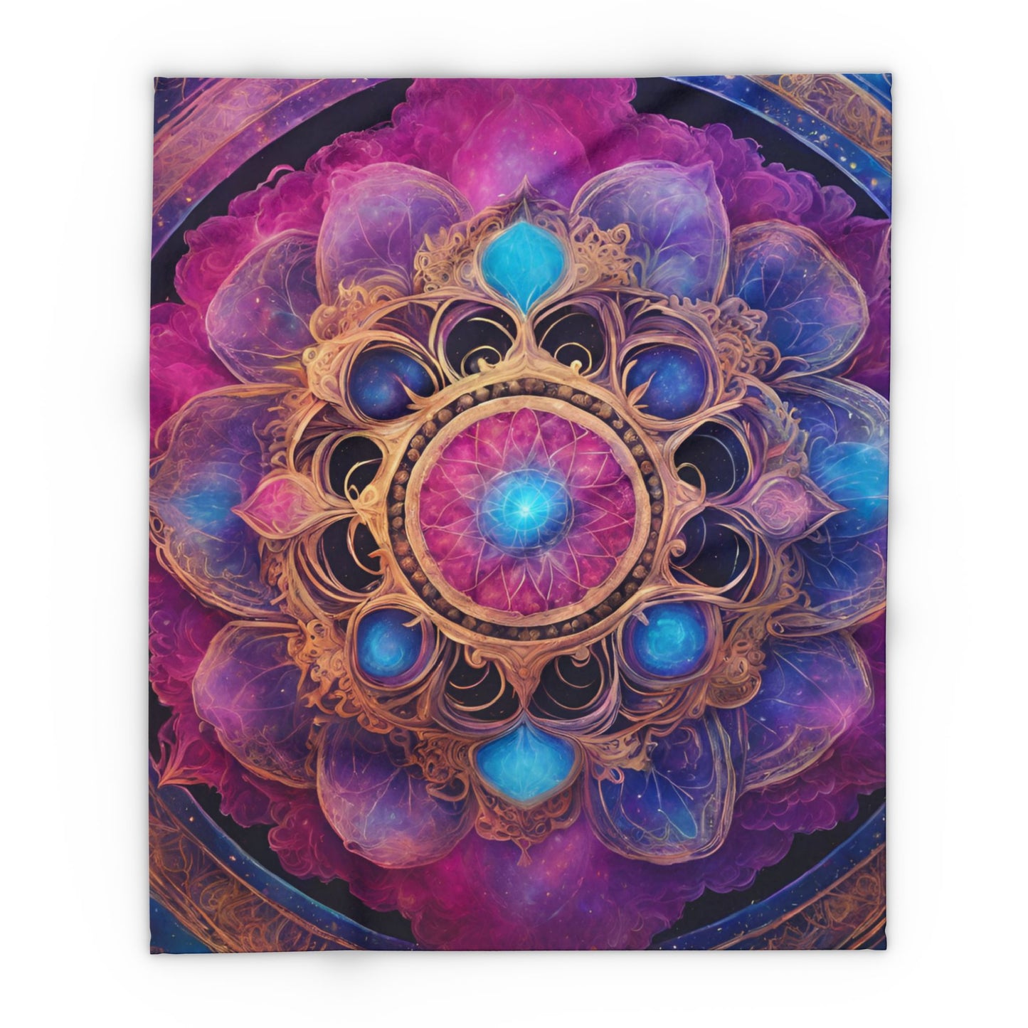 Elated Hippie Nebula Mandala" Fleece Blanket