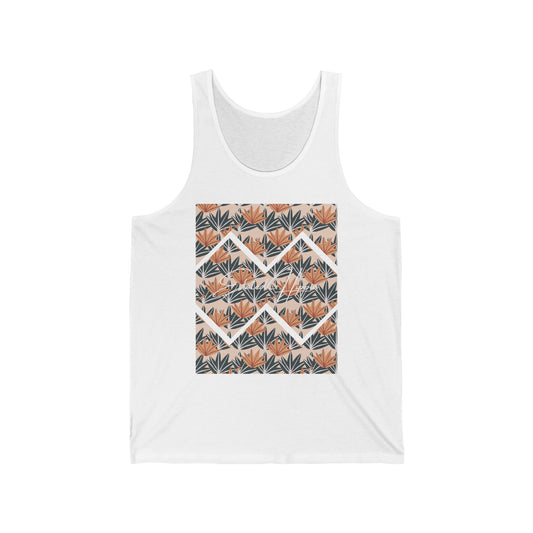 Boho Vibes Unisex Jersey Tank - Modern Floral Design