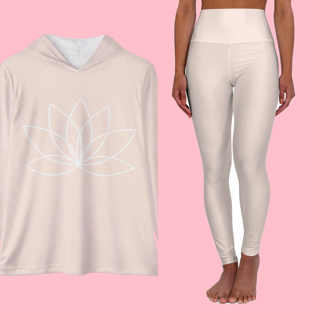 The Peachy Cream Duo — Hoodie + Leggings Set — everything in the set