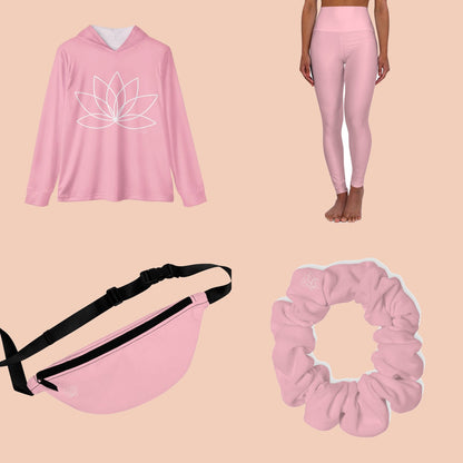 The Pink Marshmallow Full Set — Hoodie, Leggings, Fanny Pack + Scrunchie — everything in the set